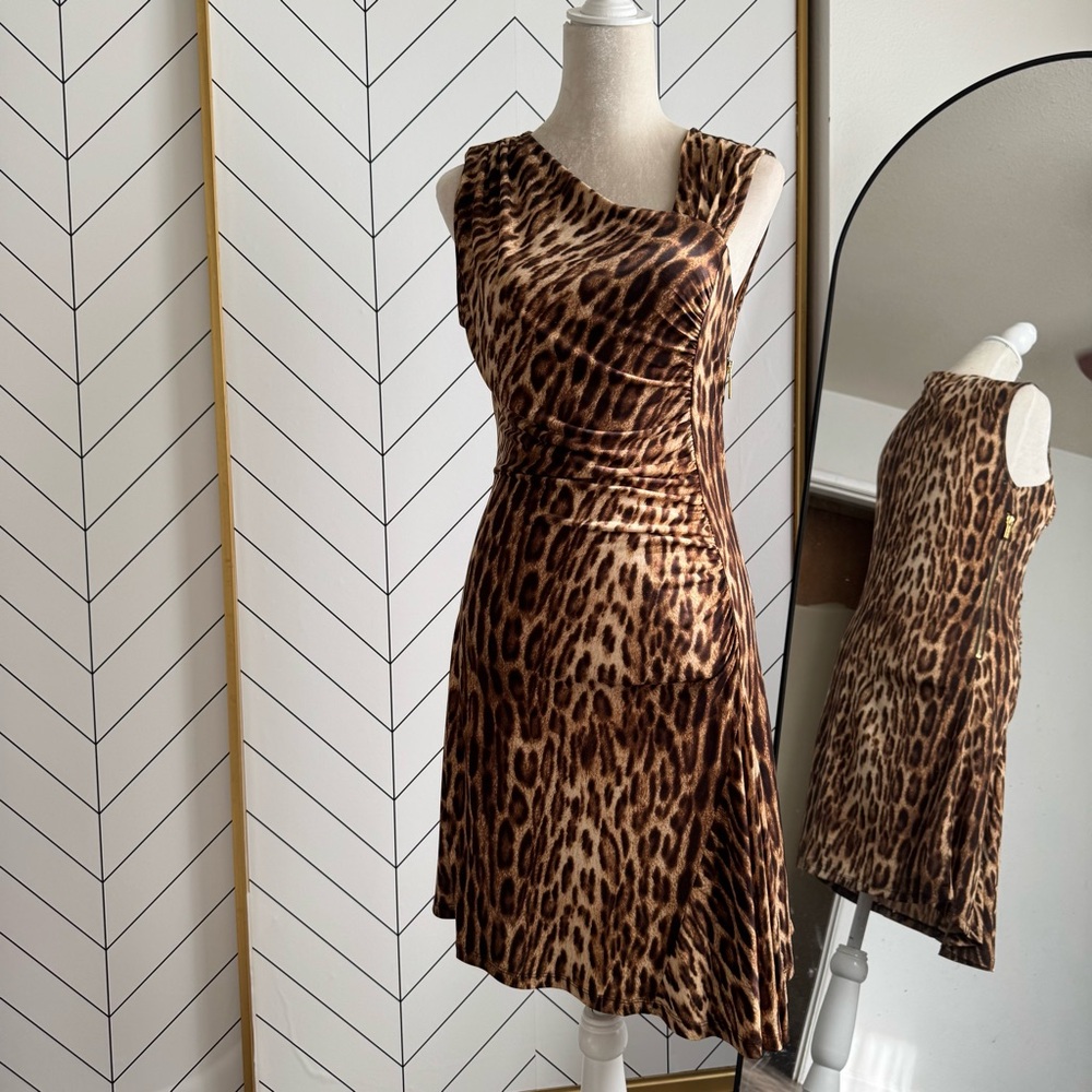 Michael Kors Leopard Print asymmetrical Sleeveless Dress